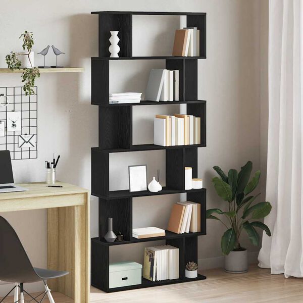 vidaXL Bookcase Black Oak 80x24x190.5 cm Engineered Wood
