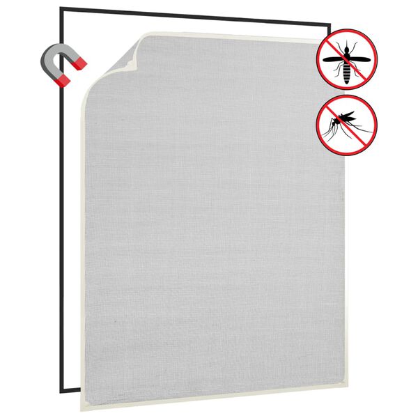 vidaXL Magnetic Insect Screen for Windows White 100x120 cm Fibreglass
