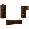 vidaXL 6 Piece TV Wall Units with LED Brown Oak Engineered Wood