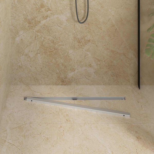 vidaXL 360&deg; Shower Drain with Slim Model Silver 80 cm