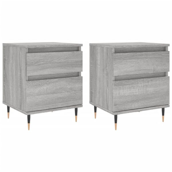 vidaXL Bedside Cabinets 2 pcs Grey Sonoma 40x35x50 cm Engineered Wood