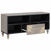 vidaXL TV Cabinet with Drawer Grey 100 x 33 x 46 cm Solid Mango Wood