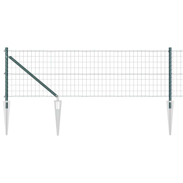 vidaXL Fence with Post Green 0.6 x 50 m Steel and PVC