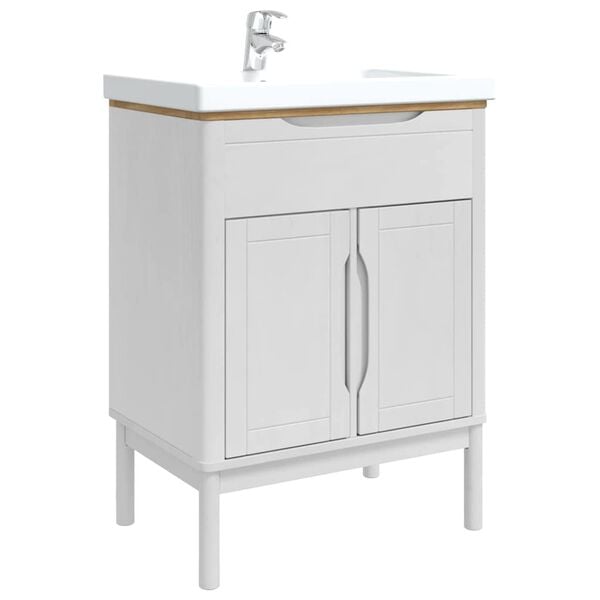 vidaXL Bathroom Sink Cabinet with Shelf FLORO White 60 x 40 x 80 cm