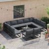 vidaXL Garden Sofa Set with Cushion 11 pcs Black Aluminium