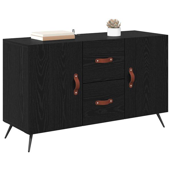 vidaXL Sideboard Black Oak 100 x 36 x 60 cm Engineered Wood