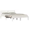vidaXL Bed Frame White 225.5 x 145.5 x 69.5 cm Solid Pine Wood
