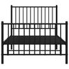 vidaXL Metal Bed Frame without Mattress with Footboard Black 90x190cm