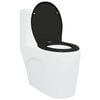 vidaXL Toilet Seat Black 44.8 x 37.3 x 4.2 cm Duroplast