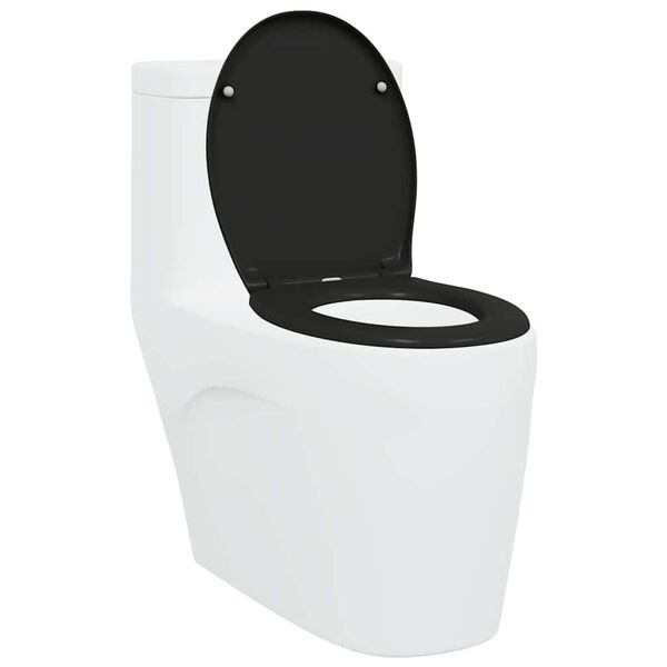 vidaXL Toilet Seat Black 44.8 x 37.3 x 4.2 cm Duroplast