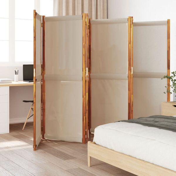 vidaXL 6-Panel Room Divider Taupe 420x180 cm