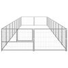 vidaXL Dog Kennel Silver 18 m² Steel