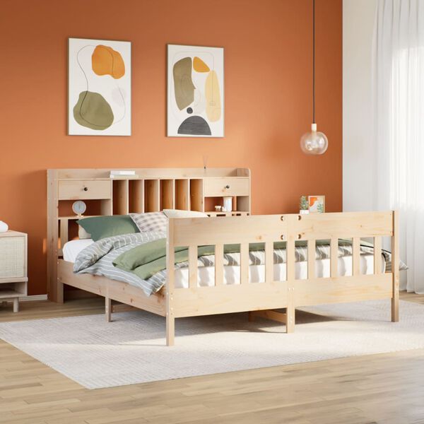 vidaXL Bed Frame without Mattress 180x200 cm Super King Solid Wood Pine