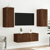 vidaXL 4 Piece TV Wall Units with LED Brown Oak Engineered Wood