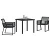 vidaXL Garden Dining Set 3 pcs Black Powder-Coated Steel