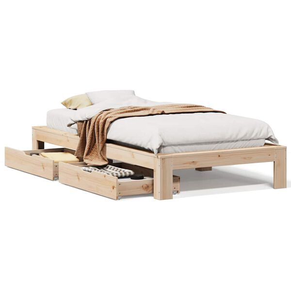 vidaXL Bed Frame without Mattress 100x200 cm Solid Wood Pine