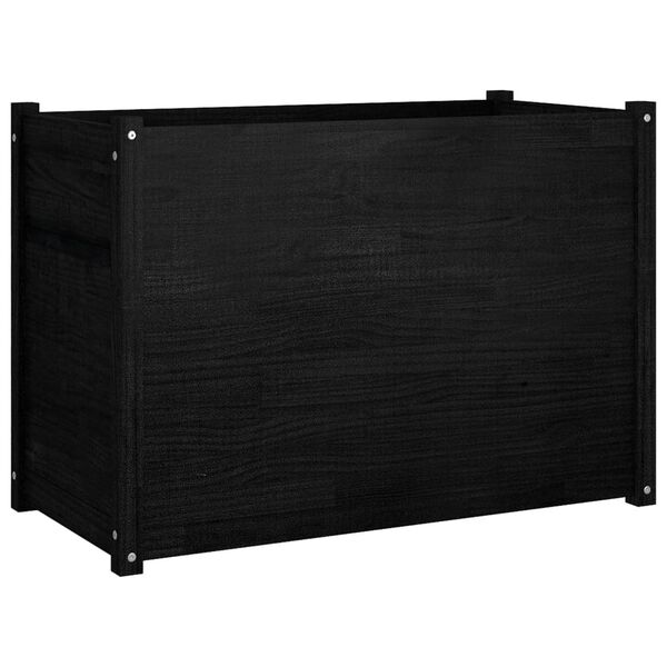 vidaXL Garden Planter Black 100x50x70 cm Solid Pinewood