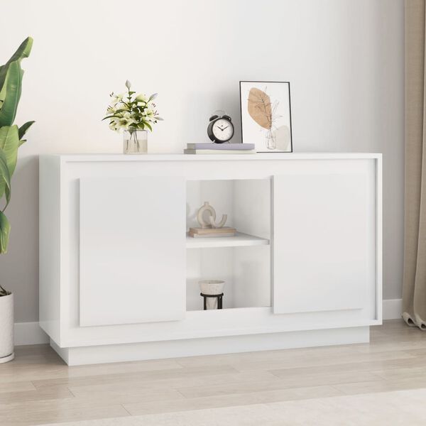 vidaXL Sideboard High Gloss White 102x35x60 cm Engineered Wood