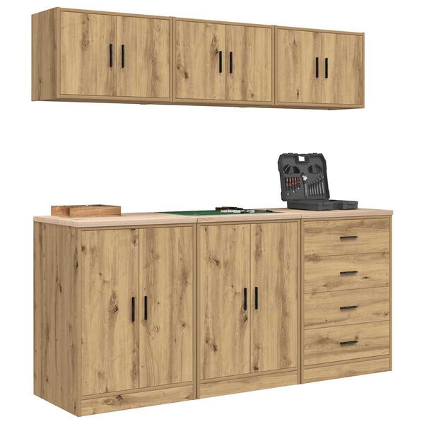 vidaXL Garage Cabinets 6 pcs Artisan Oak Engineered Wood
