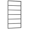 vidaXL Sliding Door with Hardware Set Black 102x205 cm ESG Glass