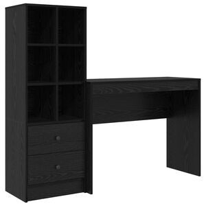 vidaXL Desk Black Oak 145.5 x 40 x 127 cm 2 pcs