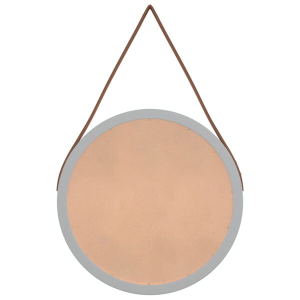 vidaXL Wall Mirror with Strap Silver &Oslash; 35 cm