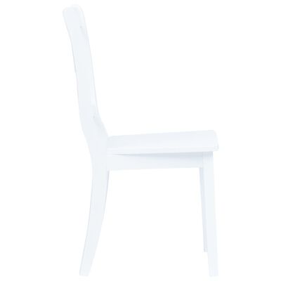 vidaXL Dining Chairs 6 pcs White Solid Rubber Wood