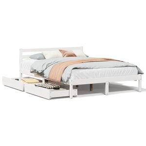 vidaXL Bed Frame without Mattress White 160x200 cm Solid Wood Pine