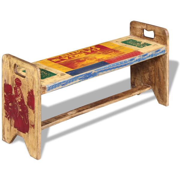 vidaXL Cola Bench Solid Reclaimed Wood 100x30x50 cm
