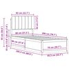 vidaXL Bed Frame with Upholstered Headboard Dark Grey 80 x 200 cm