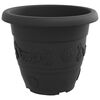 vidaXL Round Flower Pot 6 pcs Black &Oslash; 39 x 32 cm Plastic