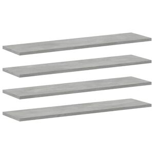 vidaXL Bookshelf Boards 4 pcs Concrete Grey 80x20x1.5 cm Engineered Wood