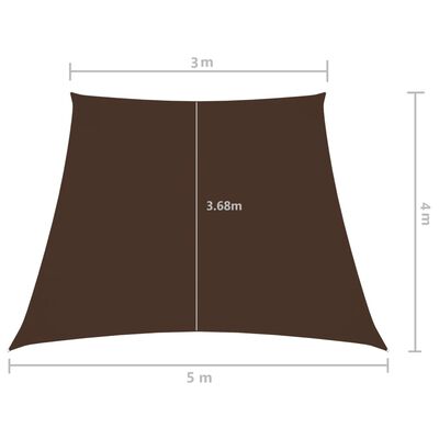 vidaXL Sunshade Sail Oxford Fabric Trapezium 3/5x4 m Brown