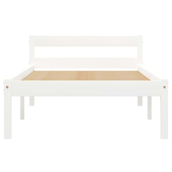 vidaXL Bed Frame without Mattress White Solid Pine Wood 100x200 cm