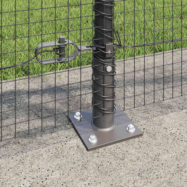 vidaXL Fence with Posts Grey 0.8 x 10 m Steel