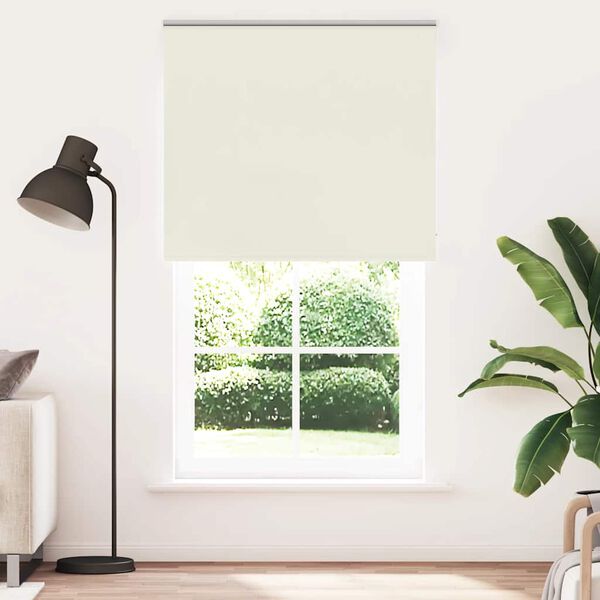 vidaXL Roller Blind Blackout Off White 120x210 cm Fabric Width 116.6 cm Polyester