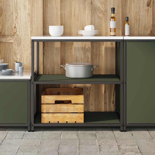 vidaXL Kitchen Storage with Shelf Olive Green 90 x 50 x 92 cm Steel