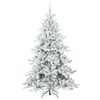 vidaXL Artificial Hinged Christmas Tree White 210 cm PVC and Steel