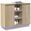 vidaXL LED Sideboard Sonoma Oak 90 x 32 x 75 cm Engineered Wood