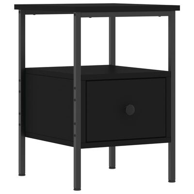 vidaXL Bedside Cabinet Black 34x36x50 cm Engineered Wood