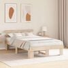 vidaXL Bed Frame with Headboard Natural 135 x 190 cm Solid Pine Wood