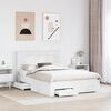 vidaXL Bed Frame with Headboard White 140 x 200 cm Engineered Wood