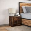 vidaXL Bedside Cabinet with LED Lights Smoked Oak Engineered Wood