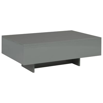 vidaXL Coffee Table High Gloss Grey 85x55x31 cm MDF