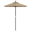 vidaXL Garden Parasol with Wooden Pole Taupe 196x231 cm