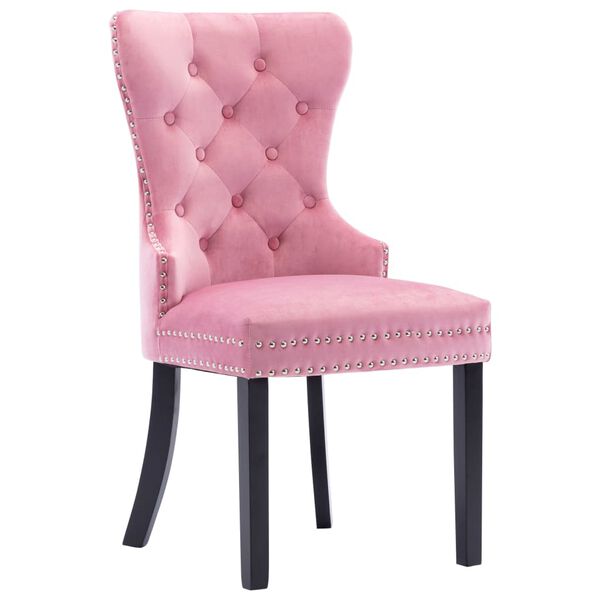 vidaXL Dining Chairs 2 pcs Pink Velvet