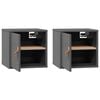 vidaXL Wall Cabinets 2 pcs Grey 31.5x30x30 cm Solid Wood Pine