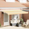 vidaXL Retractable Awning Manual Yellow and White 350 x 200 cm