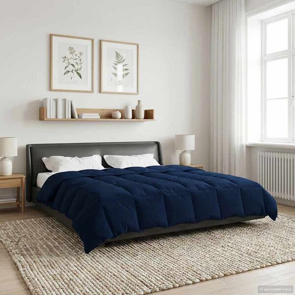 vidaXL Winter Duvet Quilted Dark Blue 200 x 200 cm Microfiber
