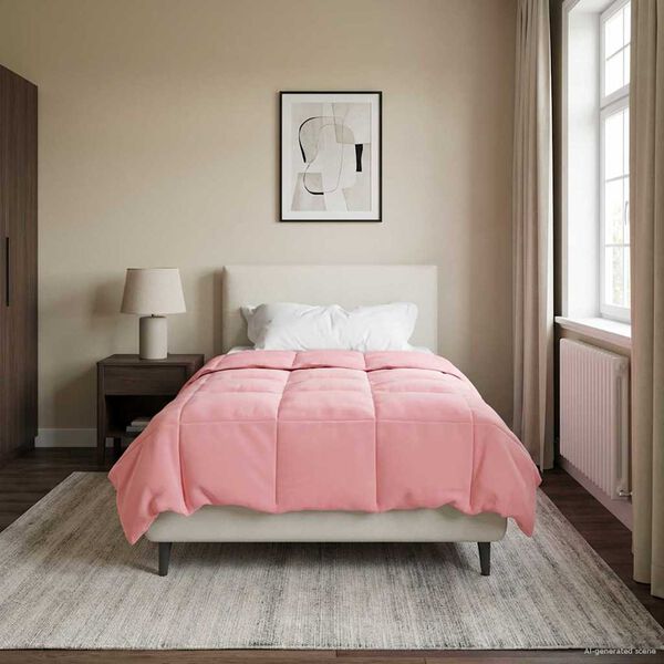 vidaXL Full Year Duvet Quilted Pink 155 x 200 cm Microfiber